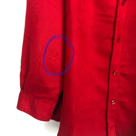 Woman Within Button Front Shirt Womens 1X Relaxed Holiday Christmas Party Event - Picture 5 of 10